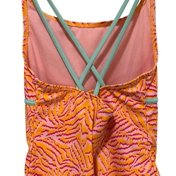 Spyder Kids Swimwear 2-Piece Set One Piece Swimsuit Coverup Orange Pink Size 12 - Picture 14 of 17